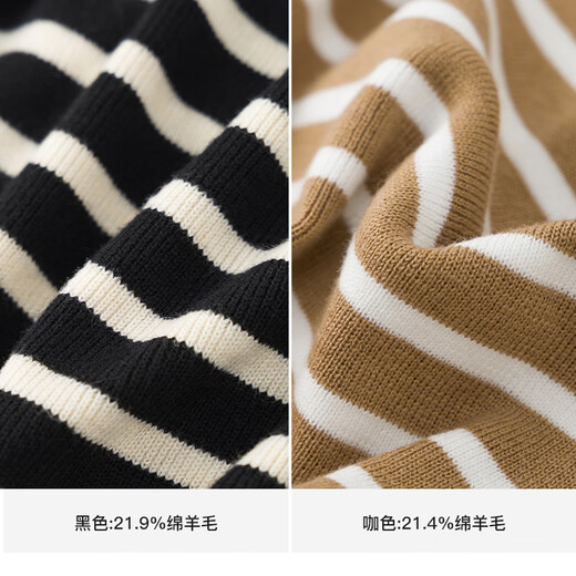 Fan Silann striped knitted cardigan jacket for women in autumn and winter 2024 new sweater vest two-piece set 14105 black cardigan S