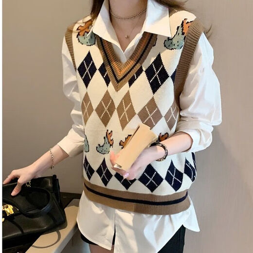冉艺岚针织马甲外穿女感新款特大码毛衣胖针织外穿宽松马夹慵懒风 黑色9901单件马甲 5XL 均码 码200-230斤