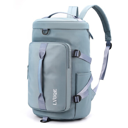 Qbily travel fitness bag for men and women short-distance travel luggage student storage bag for large capacity to be produced and wet and dry separation Haze blue丨Multifunctional wet and dry separation bag