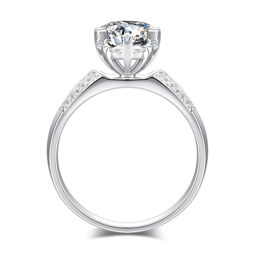 AVHE white platinum diamond ring set with bouquet of flowers for wedding gift ring Chinese Valentine's Day wife cultivated diamond artificial diamond platinum 18K gold set with snowflake - 30 points D color main diamond 9-20 ring number can be consulted or remarked