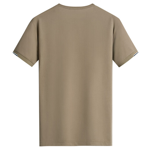 
Dancing with Wolves [Mulberry Silk/Modal] Summer Fashion and Versatile Commuter Men's Short Sleeve T-shirt 701 Khaki 170