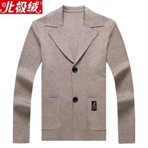 Arctic Velvet Strick -Strickjacke Herrenjacke mit Wollpulloveranzügen und Tragen von Herrenkleidung dünne Frühlings- und Herbst -Herren -Oberteile und -Fäden Kamelfarbe L/170