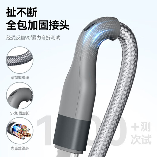 Jingdong-made data cable three-in-one Apple Type-c Android mobile phone charging cable one to three heads suitable for Apple iphone16 Xiaomi Huawei Honor Samsung vivo car multi-purpose