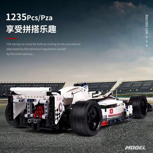 
Boy toy assembly building blocks Lamborghini remote control racing puzzle adult high-difficulty mechanical group sports car model Formula F1 racing-static 1235 particles 13117 compatible LEGO building block sports car model