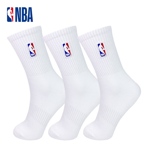 NBA -Socken Herrener Casual Sports Socken Langer Röhrchen rein weiß gekämmte Baumwollsocken High Tube Sticked Basketball Running Socken 3 Paare
