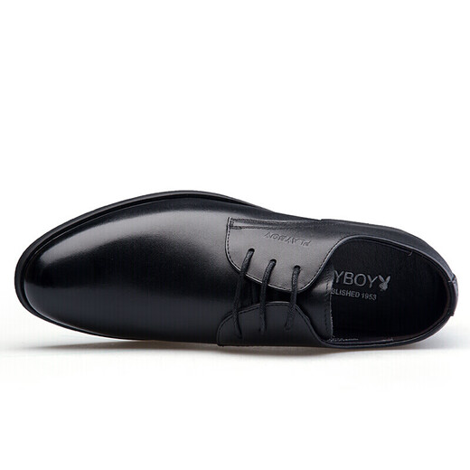 Playboy (PLAYBOY ESTABLISHED 1953) classic men's lace-up business wedding leather shoes British round-toe formal shoes men's shoes 5DW009049D01 black 44