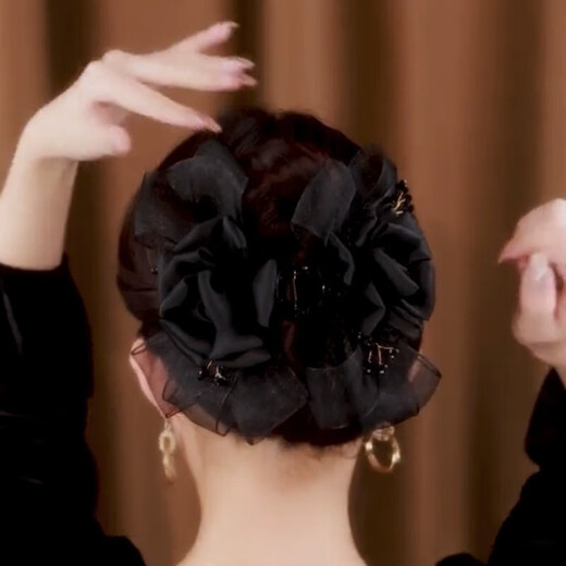 Xiangwan Hairpin Hairpin Organza Hairpin Bow Rose Clip Feminine Hairpin Back of Head Hair Accessories