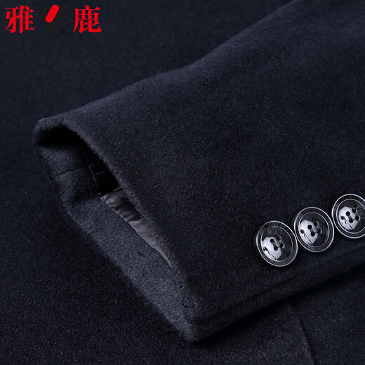 Yalu Sheep Wool Woolen Coat Men's Mid-Length Autumn and Winter Jacket Casual Warm Dad Windbreaker Jacket