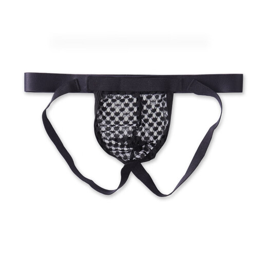 ROSELEX confidential delivery men's double-butt underwear sexy thong mesh hollow transparent gay underwear L red