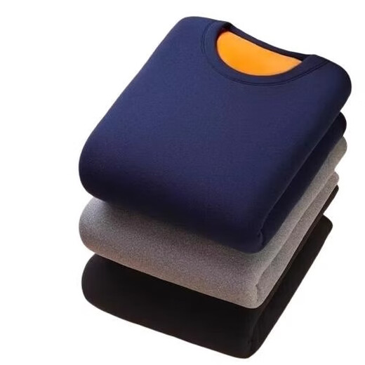 Weimeng Men's Thermal Underwear Men's Autumn Clothes and Autumn Pants Set Plus Velvet and Thickened Winter Coldproof Slim Fit Middle-aged and Elderly Underwear Medium High Collar-Dark Gray Top Single Top XL Recommended 120-135 Jin Jin equals 0.5 kg