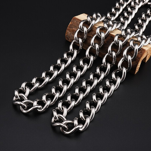 Wanlian stainless steel traction rope, dog chain collar, dog walking rope, anti-biting, continuously lengthening small and medium-sized large dog traction rope, dog leash collar, P chain, golden retriever, German shepherd, large (60 80 Jin Jin equals 0.5 kg for dogs) 304 high-strength stainless steel 2 meters total length