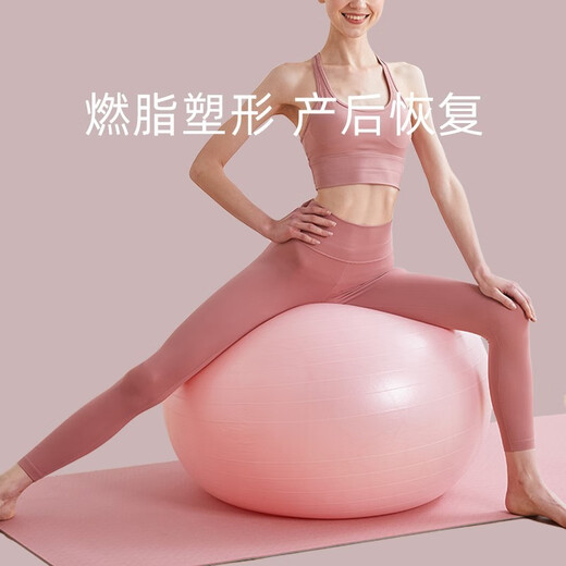 木可克克瑜伽球 健身球普拉提大小球加厚防爆感统训练孕妇助产按摩球 瑜伽球 55CM【浅粉色】