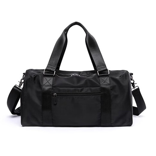 CavlslKcat travel bag men's large-capacity handbag dry and wet separation fitness bag business trip luggage bag casual sports bag black extra size (with shoe compartment) 48*24*26cm