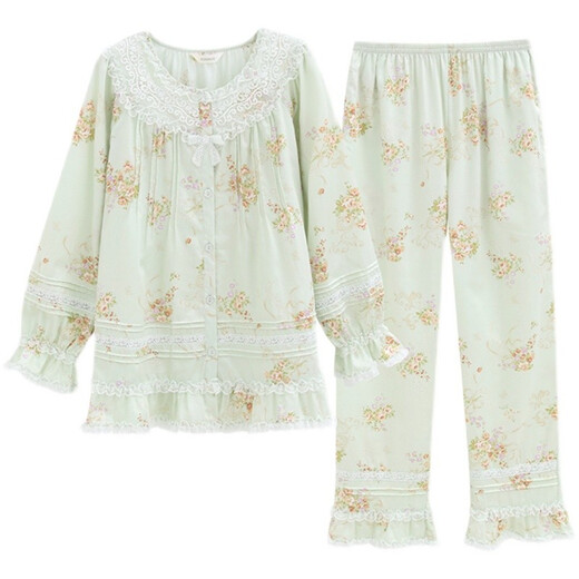 Rosemaid/Rosemaid Spring y Summer Nuevo estilo, mismo estilo en el centro comercial, juego de encaje cubierto de cuello redondo, serie de algodón clásico de algodón largo 12041 Green 155 (s)