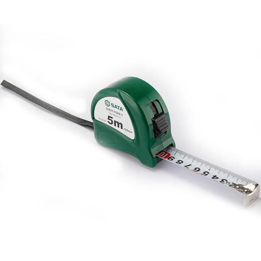 SATA 91314A Kailong series 5-meter steel tape measure 5Mx19MM, widened ruler with 0-point correction claw, manual locking