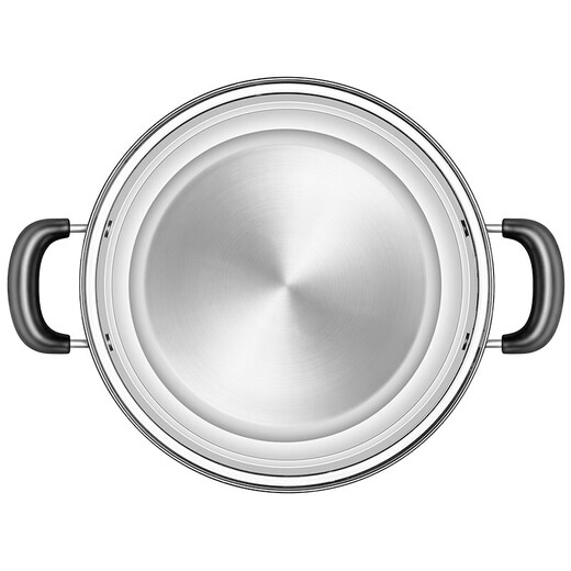 SUPOR steamer 304 stainless steel double-layered bottom soup pot with steamer large capacity visible pot induction cooker gas universal double layer 28cm