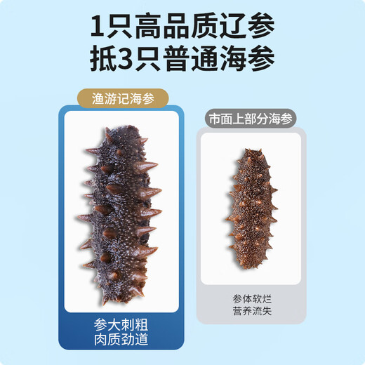 渔游记（YUYOUJI） 大连冷冻即食海参礼盒2斤30-40头辽刺参 固形物≥60%海鲜水产