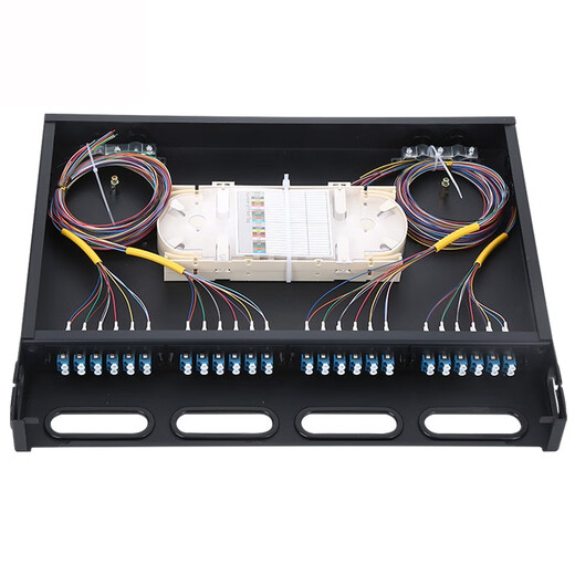 Hainii FCSCST12-Port 24-Port-Faseranschluss-Box-Verteilungsrahmen Ein-Mode-Einzel-Fit-1U-Rack-Rack 12-Kern-24-Kern-Optikkabel Fusion Fusion Liring Box Anschlussbox Dicked SC48-Core 1U Single-Mode-Einzelmodus mit Fusion Tail Faser Flansch geschlossener Typ 1 1