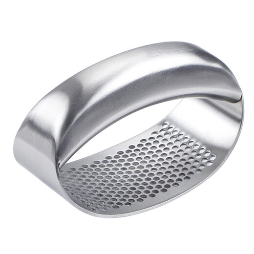 Garlic press artifact stainless steel garlic masher Japanese manual household garlic squeezer garlic pourer garlic press no opener curved 430 stainless steel garlic press