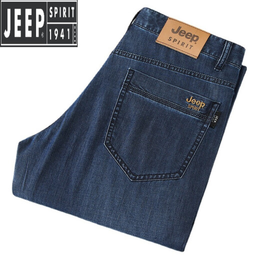 Jeep Spirit marca oficial ropa oficial para hombres Jeans Jeans Workwear de hombres para hombres al aire libre RESISTENTE ANTIA RIVINGLING Straight Spring y Autumn Battlefield Men 968 679 Azul grueso Estilo 29 Tamaño igual