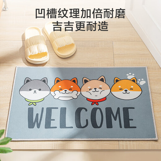 Made in Tokyo, Jiji floor mats, bathroom bathroom floor mats, water-absorbent, non-slip door entrance dust removal, gray 40*60cm