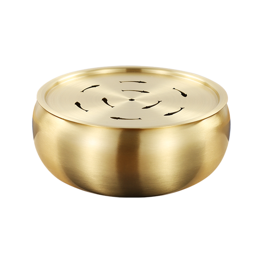 Lulai Juhao Tea Ceremony Six Gentlemen Set Tea Wash Brass Tea Clamp Tea Table Shuimeng Tea Tray Large Dry Brew Kung Fu Tea Set Accessories Large Copper Tea Wash Diameter 20cm Without Tray