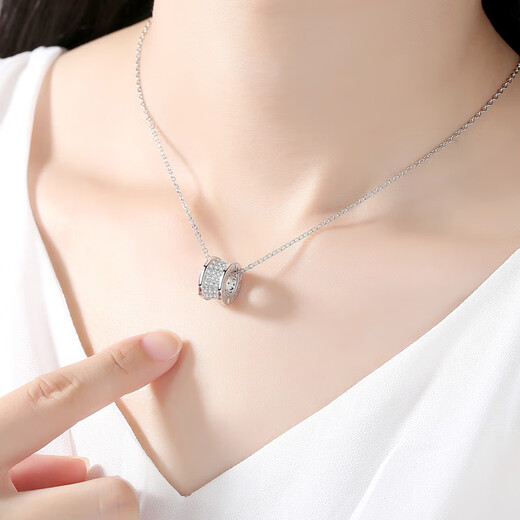 Nilan platinum pendant without chain PT950 women's necklace single pendant single versatile simple clavicle chain platinum black ceramic pendant (without chain)