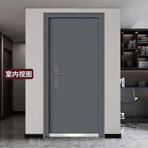 尧盾甲级防盗门 发泡填充入户大门 极窄边智慧门 暗铰链大见光安全门 2050*1050 人脸全自动锁+门