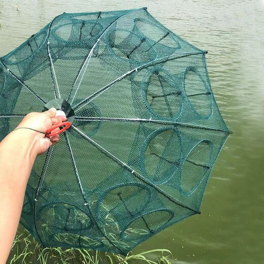 Fish net, ground net cage, ground dragon does not come out, only enters the fishing artifact eel mud n loach lobster fishing net cage, umbrella cage, fishing net, bold and thickened 10 holes + accessories