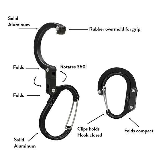GEAR AID HEROCLIP carabiner and hook (large size) suitable for camping and backpacking blue