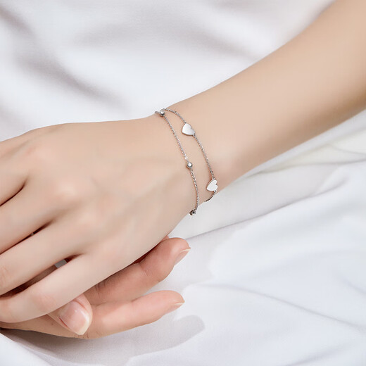 Luxury beads in stock sparkling luxury beads PT950 platinum bracelet for women summer platinum bestie bracelet for girls ins niche design 4.66g (19cm)