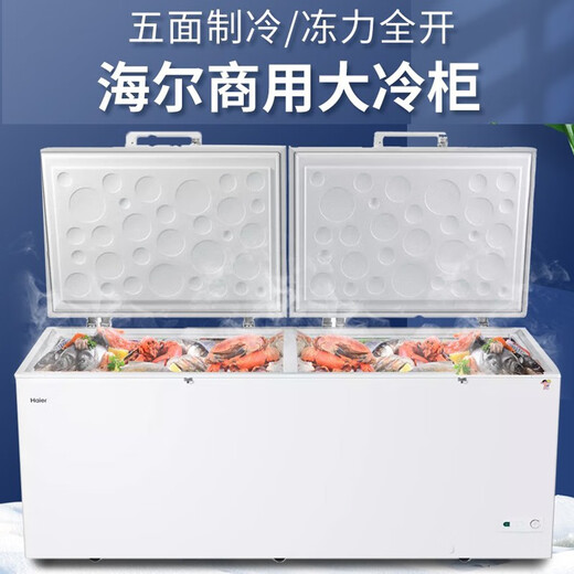 
Haier freezer commercial large capacity of 500 liters or more commercial horizontal freezer double-open door fully frozen minus 38 degrees deep-cold speed freezer seafood cabinet electric freezer -38 degrees/freezable 1160 Jin [Jin equals 0.5 kg]/829GHEP 829L