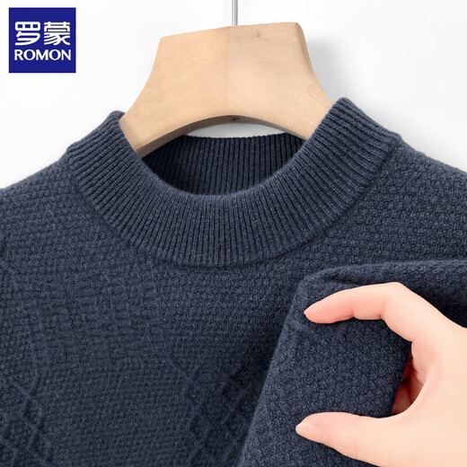 Romon Pure Cardigan Herbst und Winter verdickte warme Wolle halbhohe Hals Basis Strickpullover mittlerer und älterer Pullovermänner 9732 Curly Yunlan 170/l [Vorschlag 115-130jin [Jin gleich 0,5 kg]]]