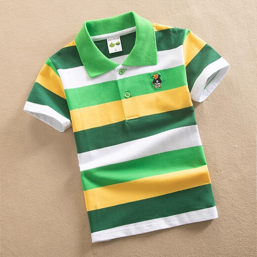 Ropa para niños Camiseta de manga corta Camiseta de verano para niños Camiseta de polo de rayas de solapa de solapa para niños nuevos de manga media