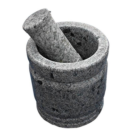 Renjuyi Chong masher manual baby inverted grinding bowl stone pestle stone mortar food mortar garlic mortar and cup stone fine drying diameter 17 cm with lid U