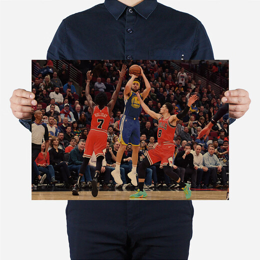 Golden State Warriors Thompson Affiche NBA Basketball Star Retro Kraft Paper Paper Dormitory Dorative Stickers H1661 Warriors Gagnez le championnat