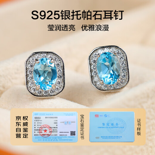 Demi Lan Xi Topaz Earrings Colorful Jewelry Women's Earrings Light Luxurious Temperament S925 Silver Earrings as a Gift for Your Girlfriend