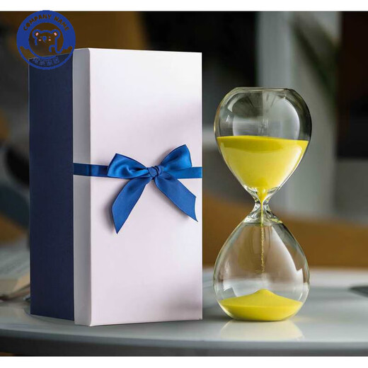 Aoyanlai hourglass timer, children's hourglass, cartoon hourglass, creative small ornaments, hourglass timer, desktop ornaments, yellow sand 30 minutes + gift box