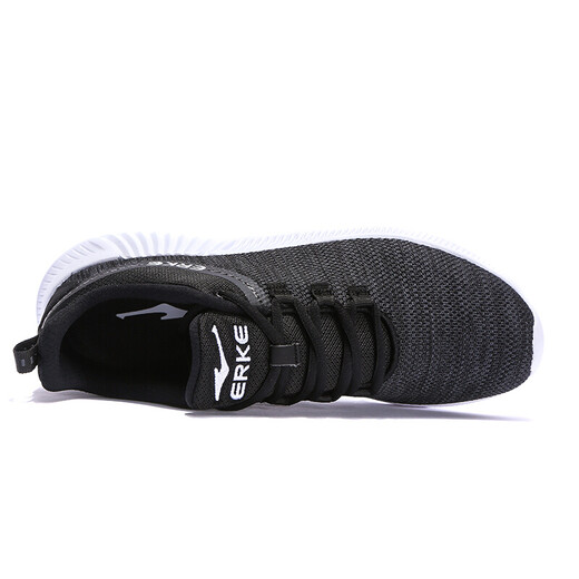 Hongxing Erke Men's Casual Running Shoes Wear-resistant and Non-slip Men's Running Shoes 11118203085 Black/White 41