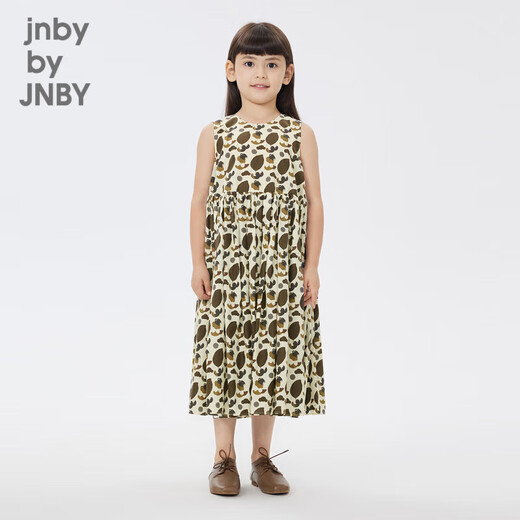 Jnby by JNBY Jiangnan Buyi Children's Sleeveless Dress Summer Cute Pattern Casual Mid-Length Skirt Girls 1N5G12350 248 Miscellaneous Coffee (Batch 1) 120 cm