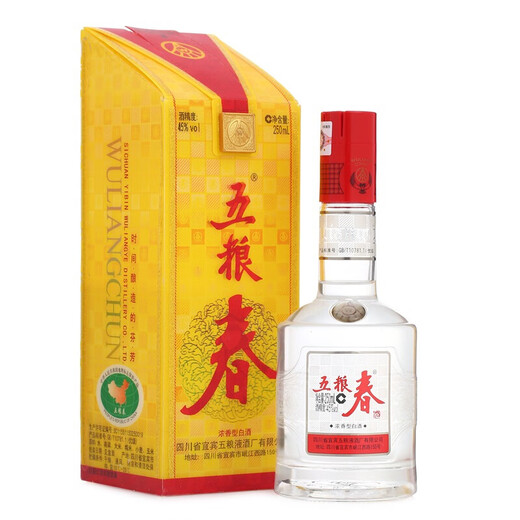五粮液 五粮春 浓香型白酒 四川宜宾白酒粮食酒 45度 250mL 2瓶 双瓶装