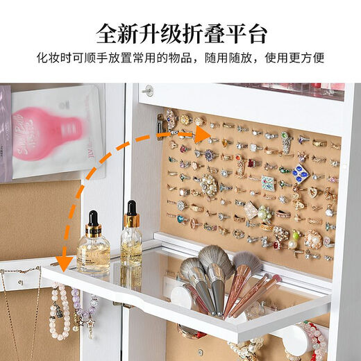Classique simple (Jianyuedian) Rotation de pansements de sol Miroir de rangement Miroir complet du corps Vertical Grande capacité armoire à bijoux peut stocker le miroir intégré 6227 Couleur de noyer noir [disque] Batterie Monochrome d'autres
