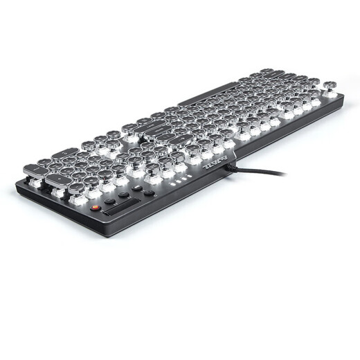 AJAZZ AK35i Steampunk Mechanical Keyboard Home Desktop Laptop Wired Gaming Keyboard Retro Punk Competition Keyboard AK35I Black Red Axis (White Light Version) Electroplated Retro Model Wired 108 Keys