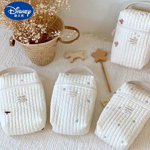 迪士尼（Disney）吸奶器收纳包韩系妈咪包便携出行母婴包手提包婴儿尿布奶瓶妈妈包 纯色