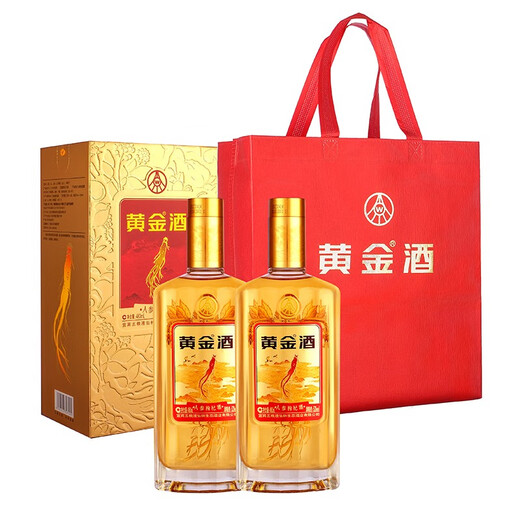Goldener Wein 52 Grad Ginseng Wolfberry Wein, um Ältesten während des neuen Jahres während des neuen Jahres Weißweinwein High-End-Souvenir-Geschenkwein 52 Grad 480 ml 1 Schachtel zu geben