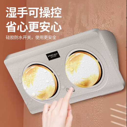 Royalstar Bath Heater Light Warming Lighting Exhaust All-in-one Machine 2025 New Bathroom Heater Bathroom Bulb Bath Heater Light Economical High Heat Silver Double Lamp Model