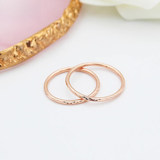 DL 1998 Fat Donglai same style purple gold ring Russian 585 female Sansheng III 14K gold rose gold aperture ring plain ring women's size 13