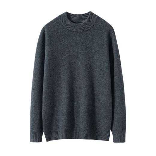 INCOFAN Ordo City cashmere sweater for men's half turtleneck autumn and winter thickened pure cashmere base sweater light gray 2XL 185