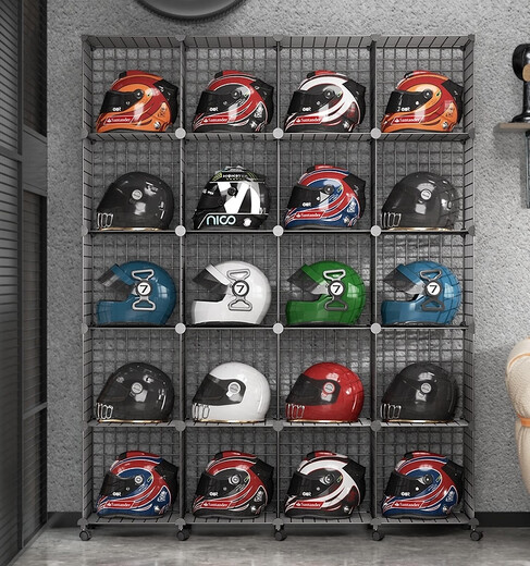 Thornton Helmet Rack Removable Display Rack Cycling Equipment Storage Rack Iron Helmet Storage Rack Black 1 Column 5 Layers/With Pulleys 30*30*30