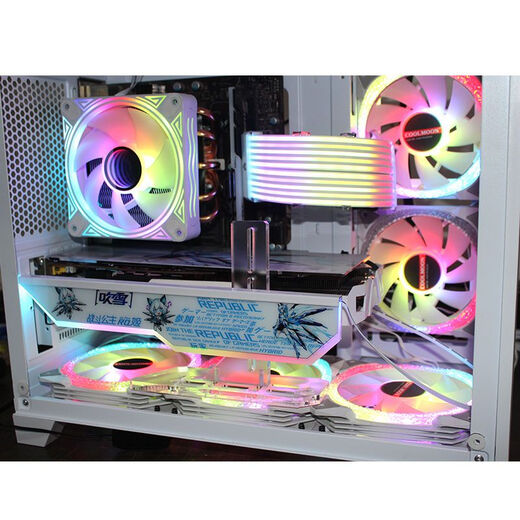 Computer-Grafikkartenhalterung 5V3-poliges ARGB göttliches Licht synchronisierte lichtemittierende Tafeldekoration Tausend Jin Jin entspricht 0,5 kg Obere vertikale Stützstange Neue vertikale Platte schwarz ARGB-Schnittstelle Buntes Muster